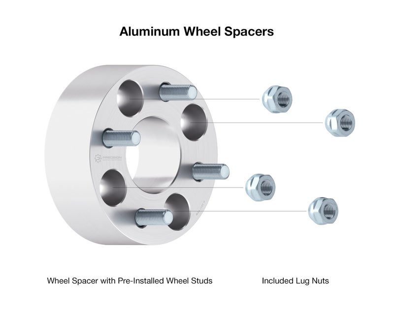 RockTrix 4x4 Wheel Spacers, 2 inch Thick Golf Car Wheel Spacers Compatible with Yamaha Carts Adventurer Drive Fairway, M12x1.25 Studs Nuts, 4x101.6 Silver Adapters, 68.55 Hub Bore, Set of 4 - Image 5
